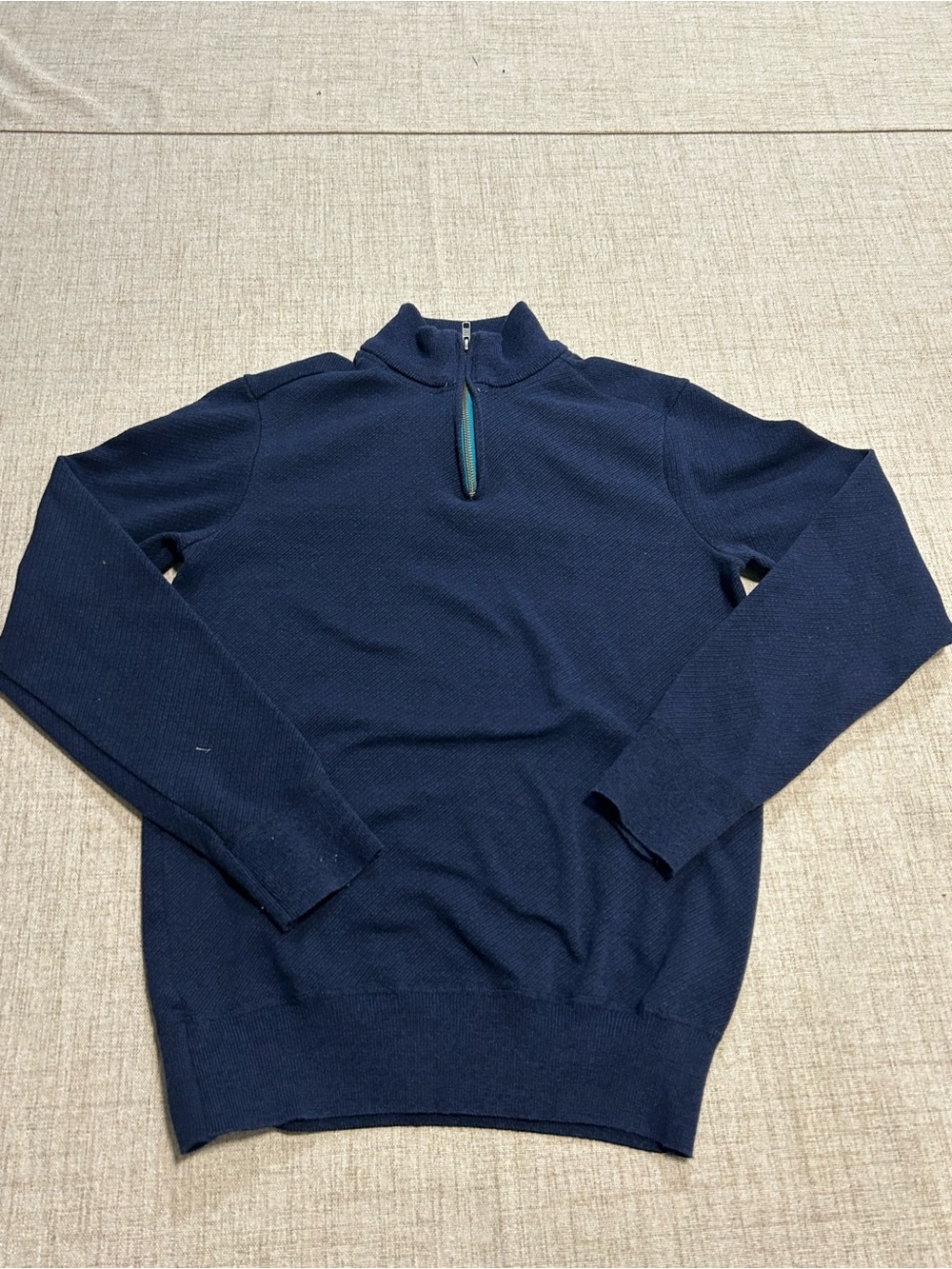 Robert Graham Navy Zip-Neck Sweater